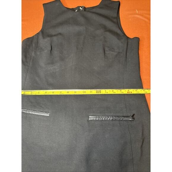 Talbots Dress Sheath Womens Size 8 Black Sleeveless New Faux Leather Trim NWT - Picture 10 of 10